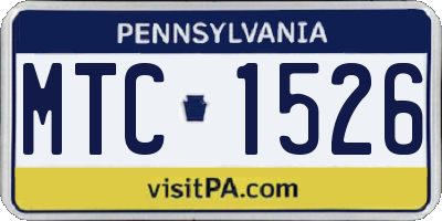 PA license plate MTC1526