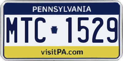 PA license plate MTC1529