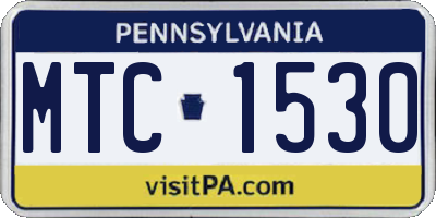PA license plate MTC1530