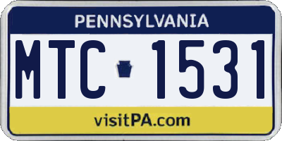 PA license plate MTC1531