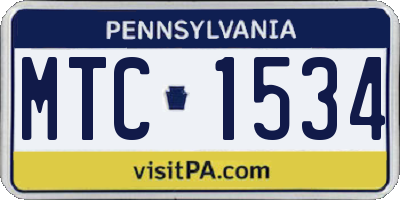 PA license plate MTC1534