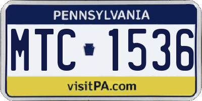 PA license plate MTC1536
