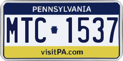 PA license plate MTC1537
