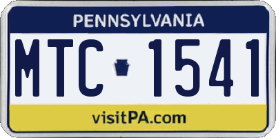 PA license plate MTC1541