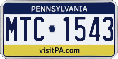 PA license plate MTC1543