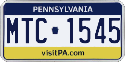 PA license plate MTC1545