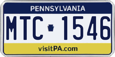 PA license plate MTC1546