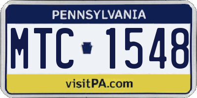 PA license plate MTC1548
