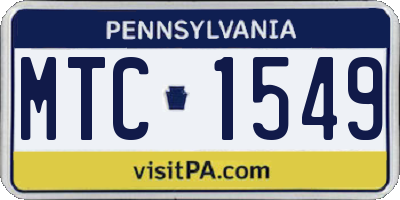 PA license plate MTC1549