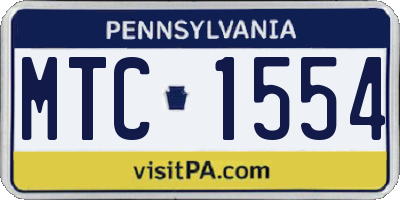 PA license plate MTC1554