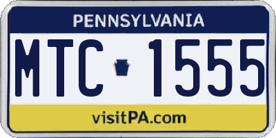 PA license plate MTC1555