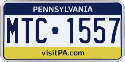 PA license plate MTC1557