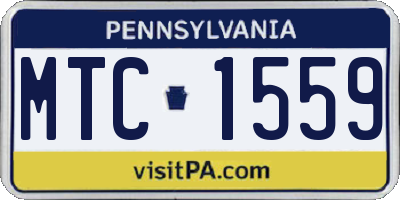 PA license plate MTC1559