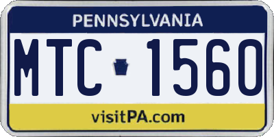 PA license plate MTC1560