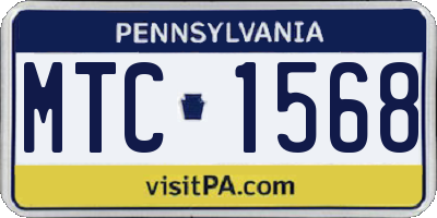 PA license plate MTC1568