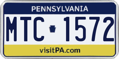 PA license plate MTC1572