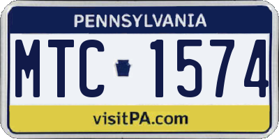 PA license plate MTC1574