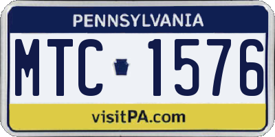 PA license plate MTC1576