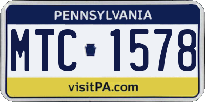 PA license plate MTC1578