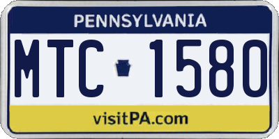 PA license plate MTC1580