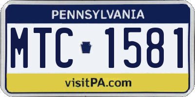 PA license plate MTC1581