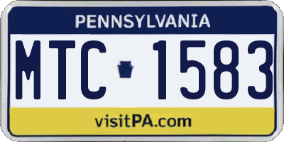 PA license plate MTC1583
