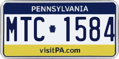 PA license plate MTC1584