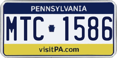 PA license plate MTC1586