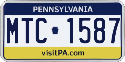 PA license plate MTC1587
