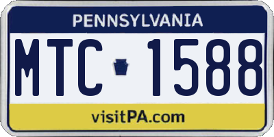 PA license plate MTC1588