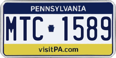 PA license plate MTC1589