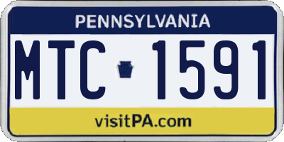 PA license plate MTC1591