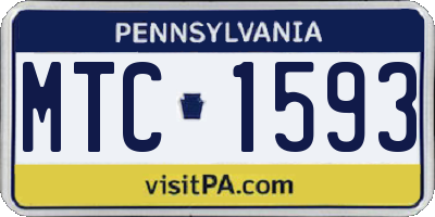 PA license plate MTC1593