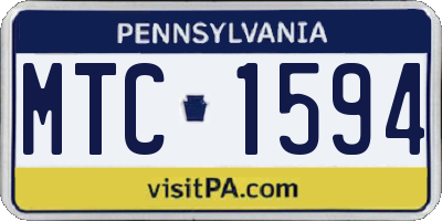 PA license plate MTC1594