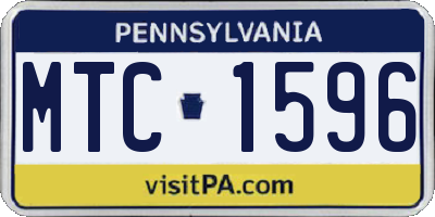 PA license plate MTC1596