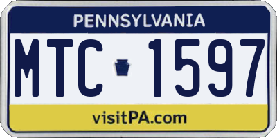 PA license plate MTC1597