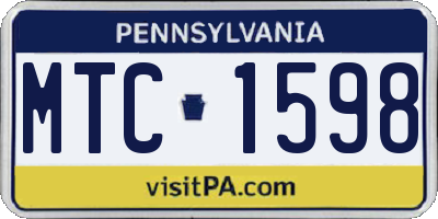 PA license plate MTC1598