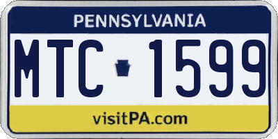 PA license plate MTC1599