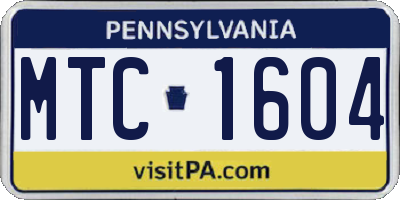 PA license plate MTC1604