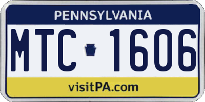 PA license plate MTC1606