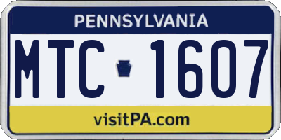 PA license plate MTC1607