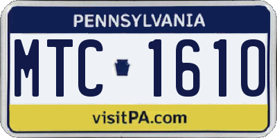PA license plate MTC1610