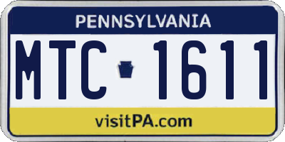PA license plate MTC1611