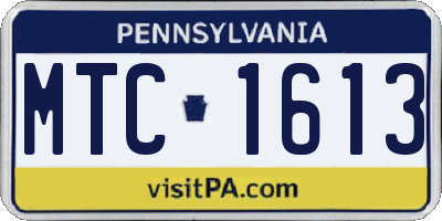 PA license plate MTC1613