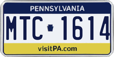 PA license plate MTC1614