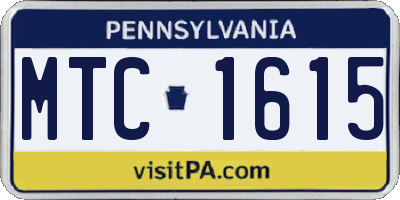 PA license plate MTC1615