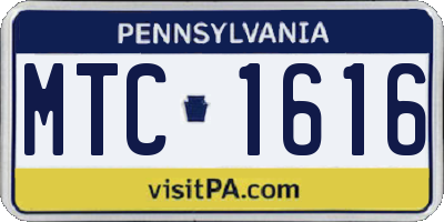 PA license plate MTC1616