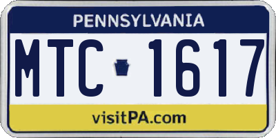 PA license plate MTC1617