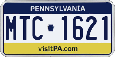 PA license plate MTC1621