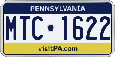 PA license plate MTC1622